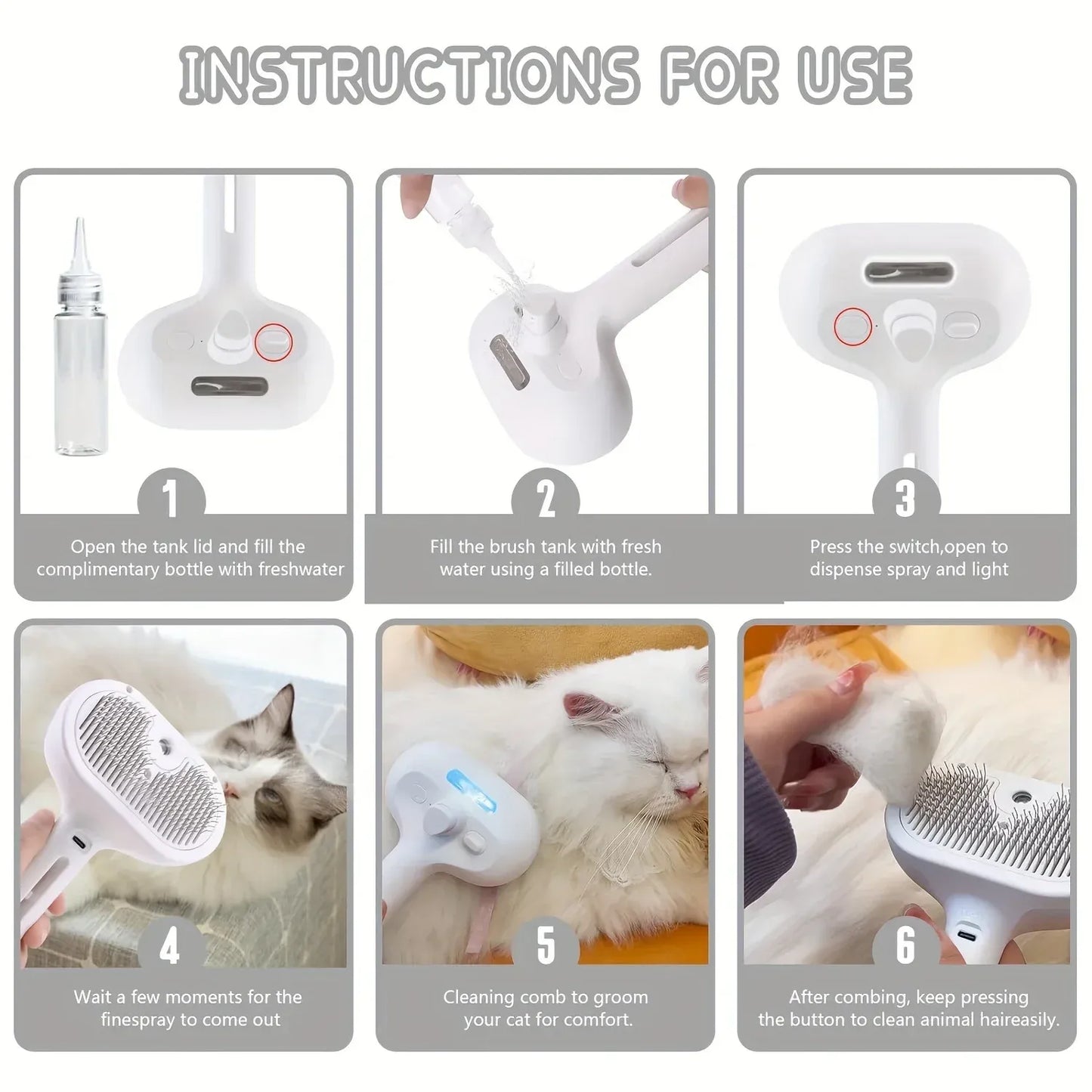 Zuvira™ Steam Grooming Brush