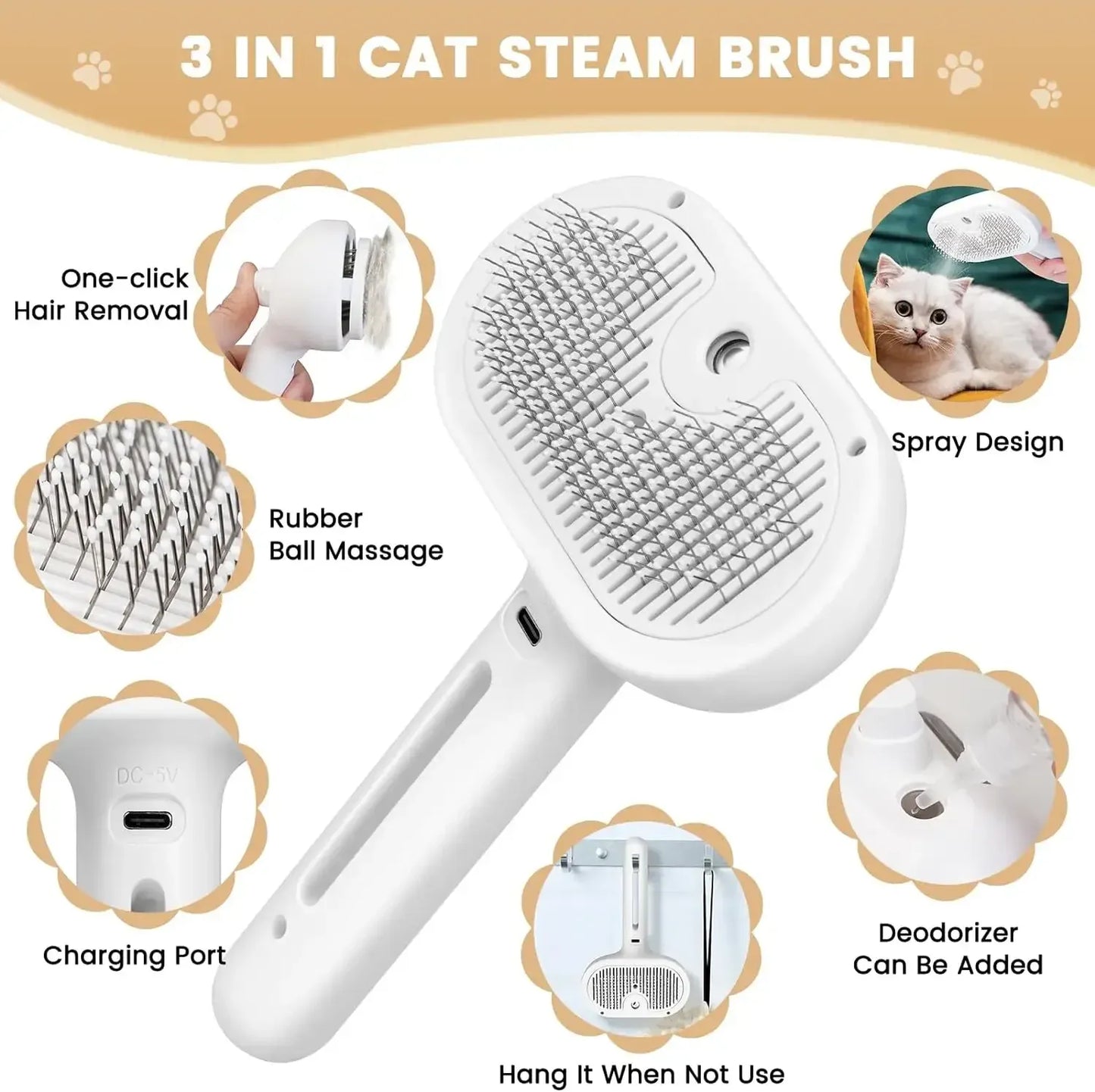 Zuvira™ Steam Grooming Brush